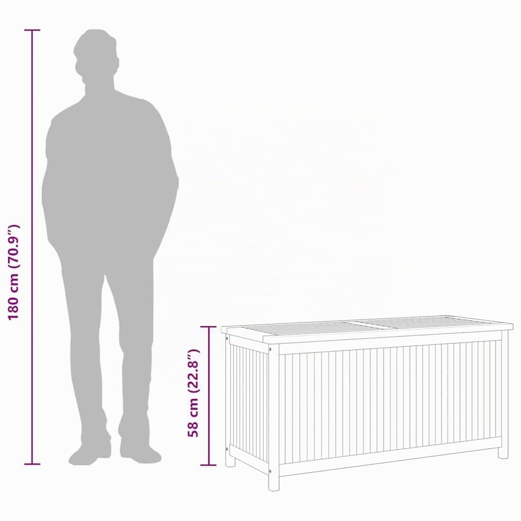 vidaXL Gartenbox Aufbewahrungsbox Auflagenbox Kissenbox Box Kiste Truhe Gartentruhe Holztruhe Gartenmöbel 114x50x58cm Massivholz Teak