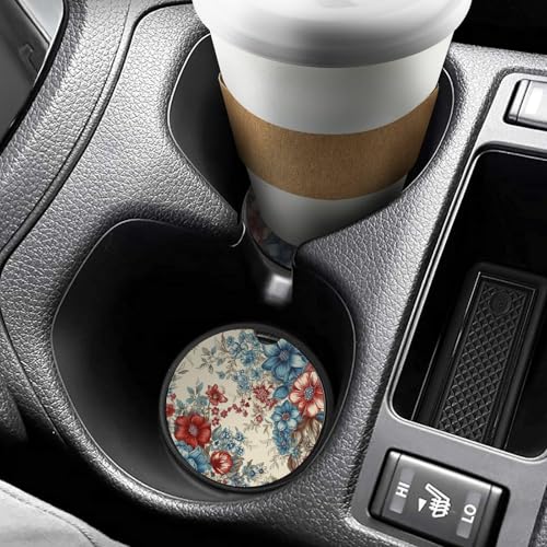 Posavasos de Madera Estampado Floral para Auto 2 Unidades miniatura 6