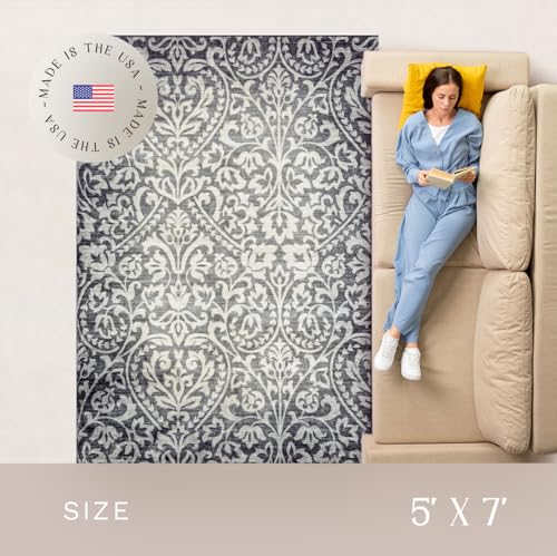 Tapete floral Exeter 144.78x121.92 cm bajo pelo miniatura 3