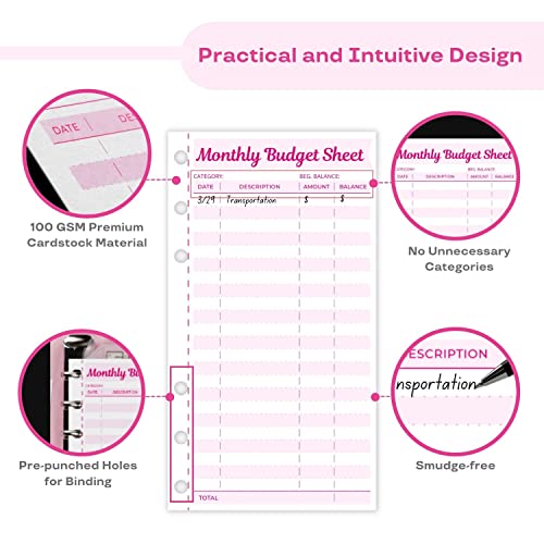 Expense Budget Sheets Set Of 60, Bill Organizer For A6 Budget Binder, Cash Envelope Trackers For Budgeting, Budget Planner For Ledger Book, Money Organizer For Wallet With Budget Envelopes #TOP1