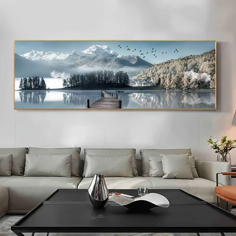 Tableau de paysage moderne pour s'endormir face au lac - 2