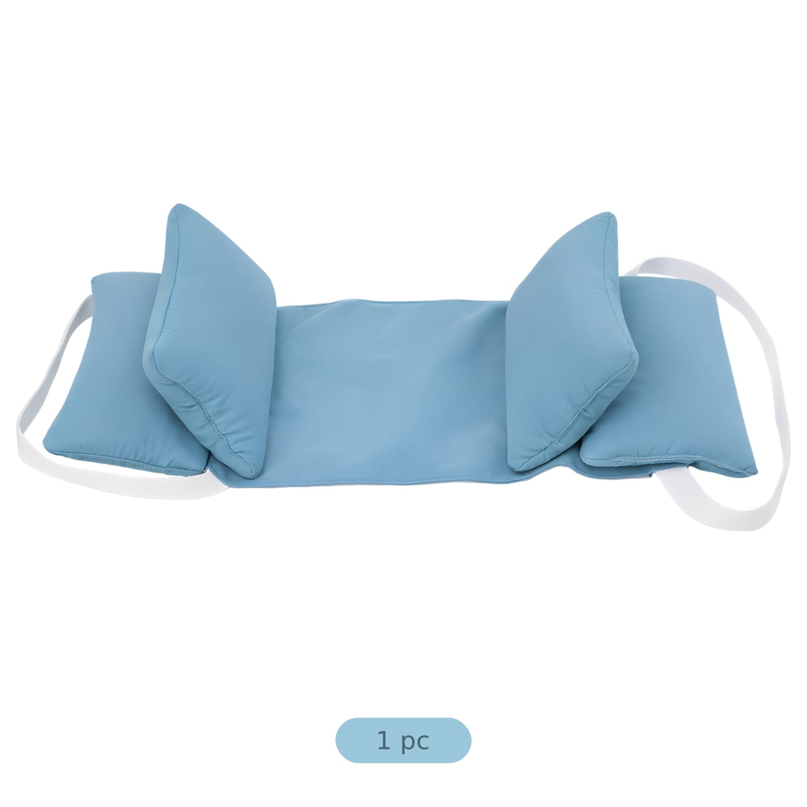 Almohada para dormir para ancianos, almohada de posicionamiento sanitario con alas ajustables, almohada para la cabeza, algodón higiénico, correa fija, lavable a máquina, 47 x 21 cm