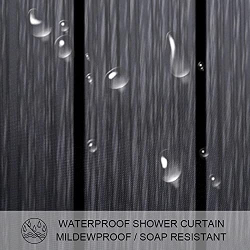 Rideau de douche imperméable de qualité supérieure motif bois gris - 4