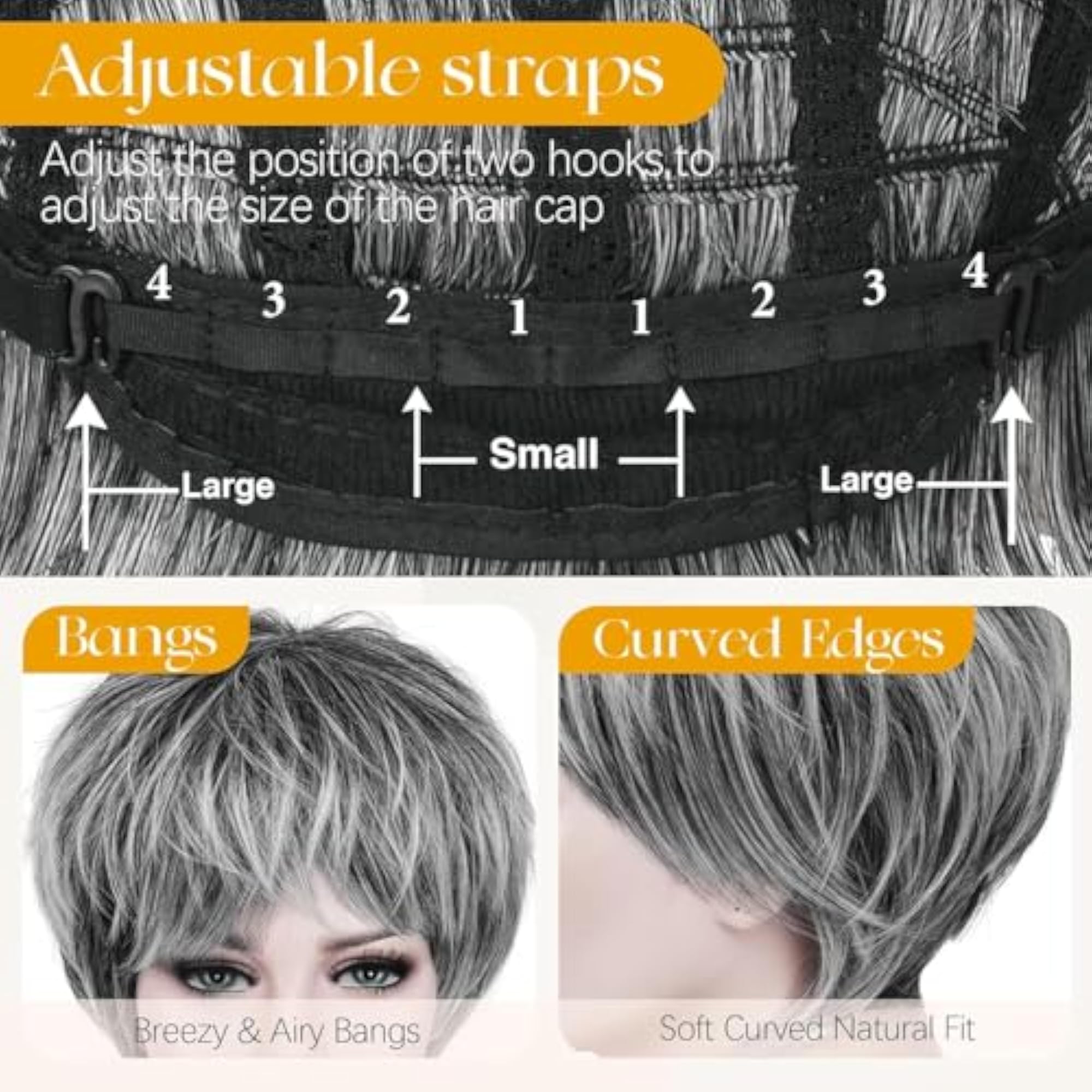 Layered Pixie Cut Wig for Women, Synthetic Hair