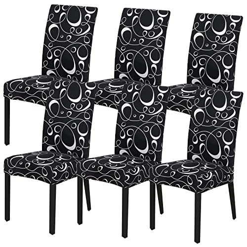 HZDHCLH Chair Covers Slipcovers 4/6 PCs Stretch Removable Washable Short Dining Chair Protector Cover Seat for Hotel,Dining Room,Ceremony(elegant,6 PCS)