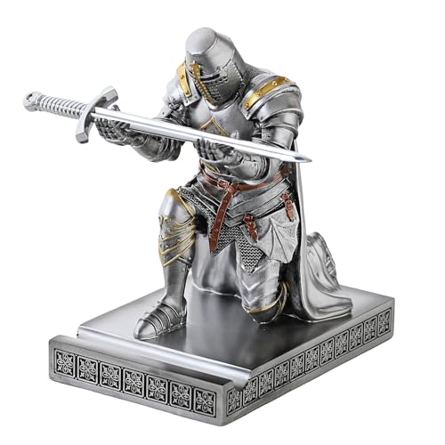 [Organizzatore da scrivania multiuso] Questo portapenne cavaliere medievale viene fornito con una elegante spada di metallo, e può contenere qualsiasi altra cosa, come penna, telefono cellulare, spork, rasoio, torcia elettrica e occhiali ecc.