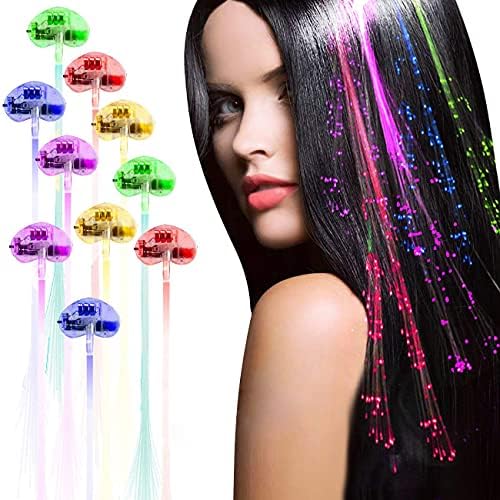 LED Light Up Hair Clips - 16 Pack Glow in the Dark Party Supplies Bar Dancing Hairpin Hair Accessories Women Girls Braid Extension Clips for Festival Halloween Christmas Birthday