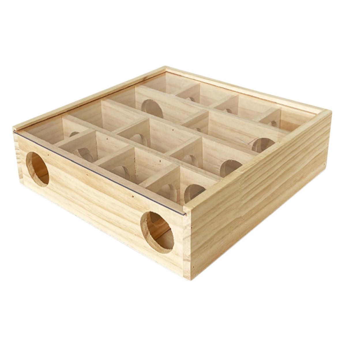 FOMIYES Holzlabyrinth für Hamster und Mäuse Mehrkammeriges Intelligenzspielzeug mit Praktischem Transportdesign Geeignet für Kleintiere und Zwerghamster