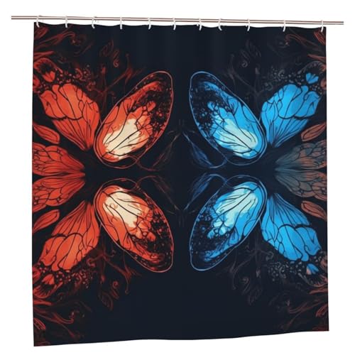 Rideau de douche imperméable de qualité supérieure avec imprimé papillons 183 cm