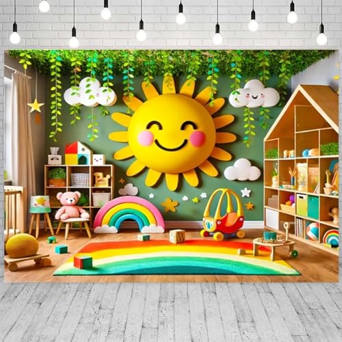 Fondo Fotográfico Para Niños 7X5FT Verde miniatura 6
