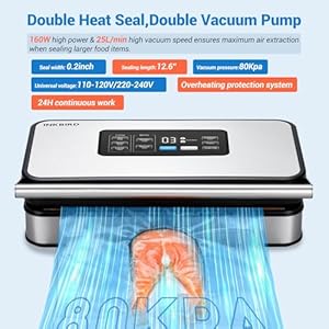 INKBIRD Vacuum Sealer Machine with 160W Double Pump, Full Automoatic Pro Vacuum Sealer for Food Preservation with Liquid/Moist/Dry Food, Food Sealer with Removable Drip Tray, Roll Storage and Cutter INKBIRD Vacuum Sealer Machine with 160W Double Pump Full Automoatic Pro Vacuum Sealer for Food Preservation with LiquidMoistDry Food Food Sealer with Removable Drip Tray Roll Storage and Cutter