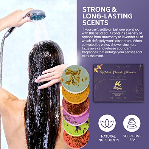 Katty Loy - Natural Shower Steamers Bath Bombs Fizzer Set - Luxury Home Spa - Gift for Women Her Girl Girlfriend Mum Nan Wife - Lavender Rose Mint - Novelty Birthday Present Christmas Stocking Filler - Image 3
