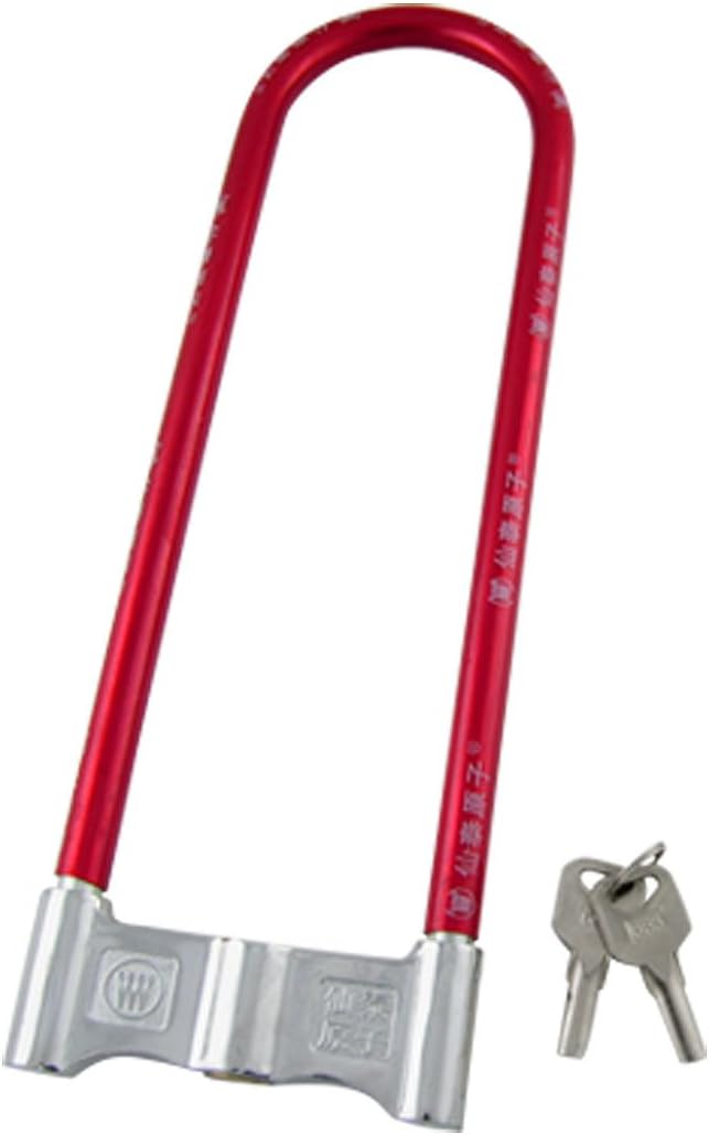 Security Bicycle Bike Locks Motorbike Red U Style Lock w U-Locks 2 Keys