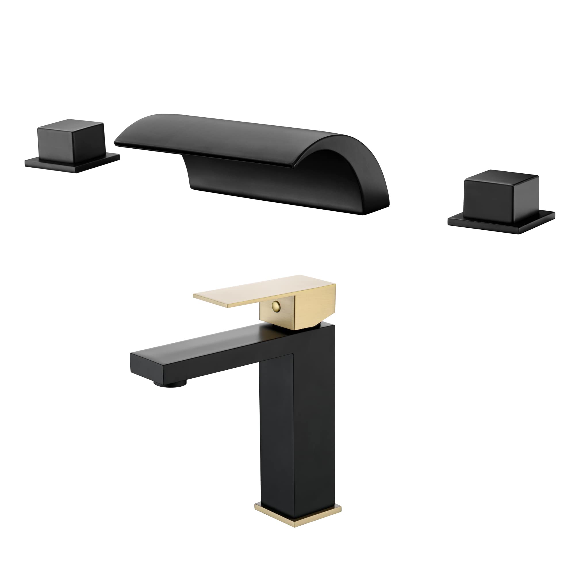 Nfusrxmbk Black Roman Tub Faucet S2091dw + Bathroom Faucet S1412-Mg