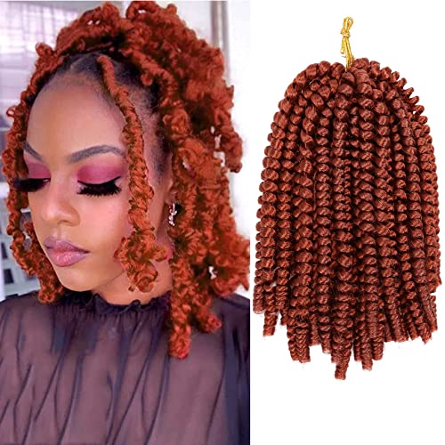 2 Packs Spring Twist Braiding Hair, 8 Inch Ginger 350#