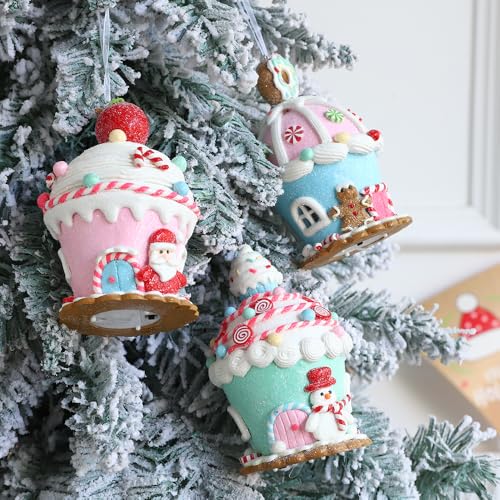 Petite maison de Noël en argile douce lot de 3 suspensions poétiques - 7