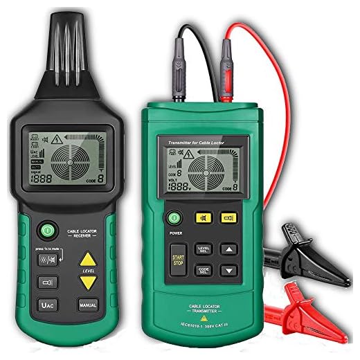 GAOTek Underground Wire Tracker Cable Metal Pipe Locator Detector Professional Tester Conducting Cables, Electrical Circuits, Pipelines, Fuses, Switches, Short Circuits Finder Through Concrete-GFL-107