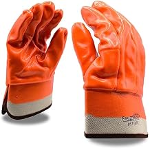 قفازات الطقس البارد البرتقالي Cordova 5710F / C Hi-Vis ، مغموسة واحدة ، PVC معزولة الرغوة ، تشطيب محكم ، صفعة أمان ، قفازات حرارية كبيرة ، 12 عبوة