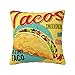 Housse De Coussin Tacos Boeuf Fromage, Taies d'oreiller Décoratives Coussin Canapé pour Canapé Maison Salon Chambre Décoration D'Intérieur, 45x45 cm