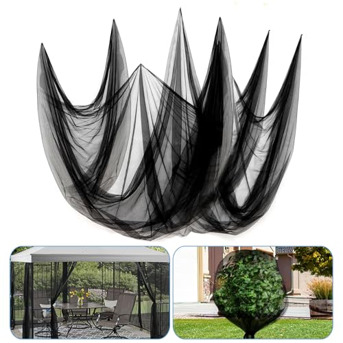 Image of 33x10ft Ultra-fine Mesh Mosquito Net, Patio Screen Netting, 1Pc Black