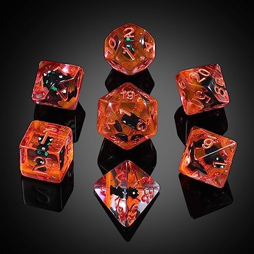 D&D Dice,DNDND 7PCS Dungeons and Dragons Resin Dice Set with Velvet Bag for D&D Role Playing Games and Tabletop Games (Black Cat) — view 4