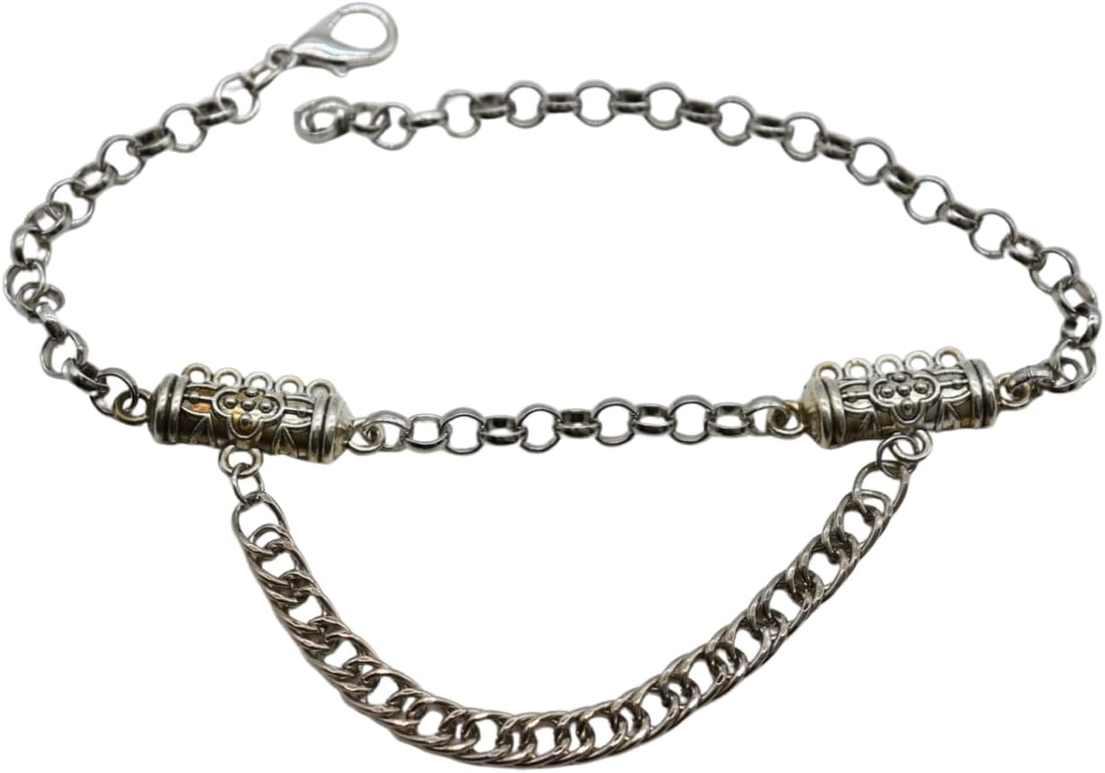 Trendy Fashion Jewelry Women Silver Metal Boot Chain 2 PCS Bracelets Shoe Ethnic Charm Wave Pair BC999