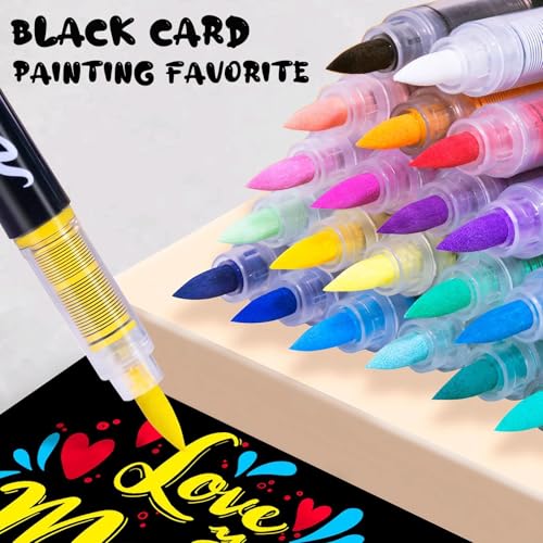 Image of 60 Colors Acrylic Paint Pens, Soft Brush Tip, Quick Dry, Waterproof, Multi-Surface
