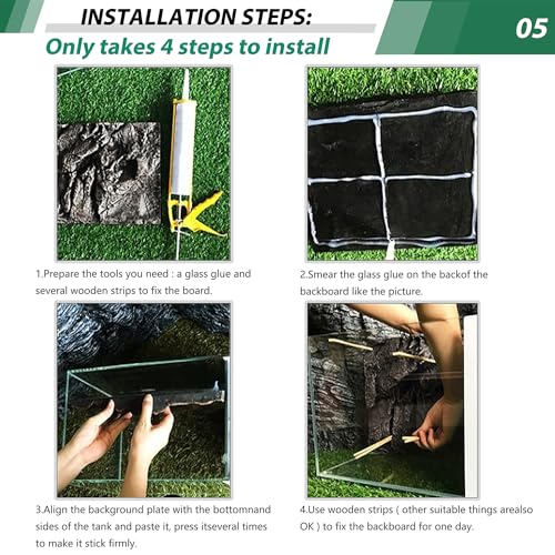 Image of 17.7x11.8in Rock Terrarium Background,3D Reptile Tank Background Board,Amphibian Stereo Backdrop Wall,Lizard Snake Gecko Spider Turtle Fish pet silo Background Decorative Panel(Grey)