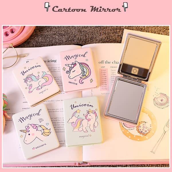 GoMerryKids Pack of 1 Make up Mirror/Unicorn Mirror/Compact Mirror for Girls/Return Gift for Girls