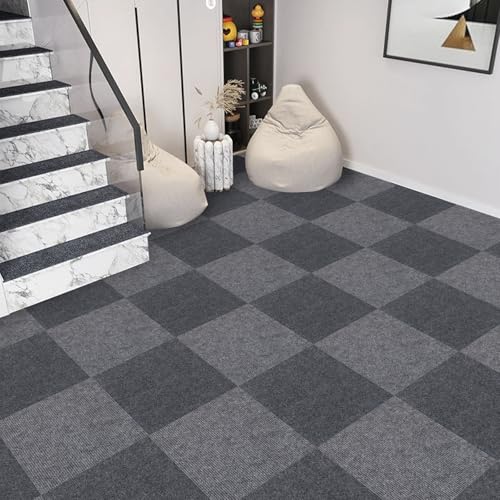 Light Grey Self Adhesive Carpet Tiles 30X30cm, 20Pcs