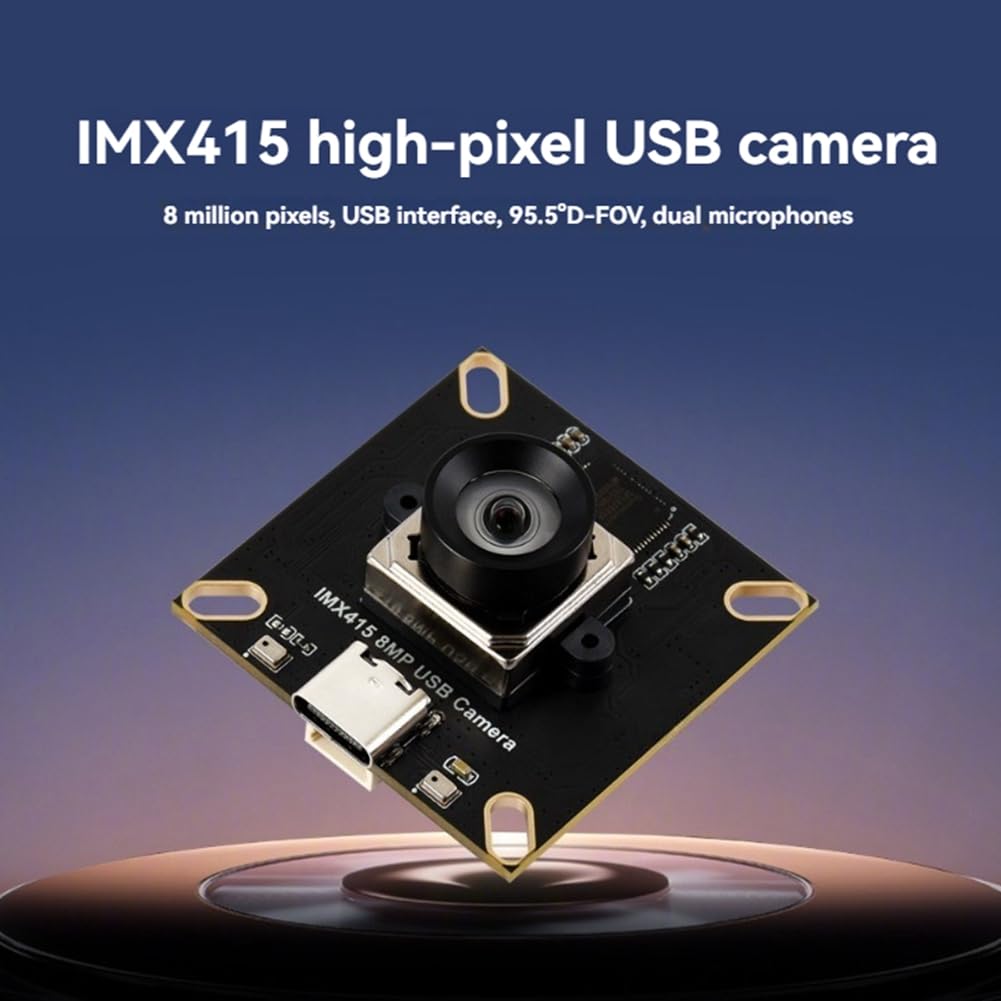 IMX415 8MP USB2.0 Type-C USB-Kameramodul 3840x2160 Full HD 95,5° D-FOV Verzerrungsfreies Objektiv mit Integrierten Dual-Mikrofonen