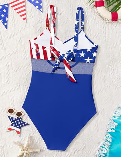Image of Girls Swimsuit Criss Cross One Piece Swimsuits Wrap Tie Back Sheer Mesh Bathing Suit with Gold Metal Swimwear 9-16Y