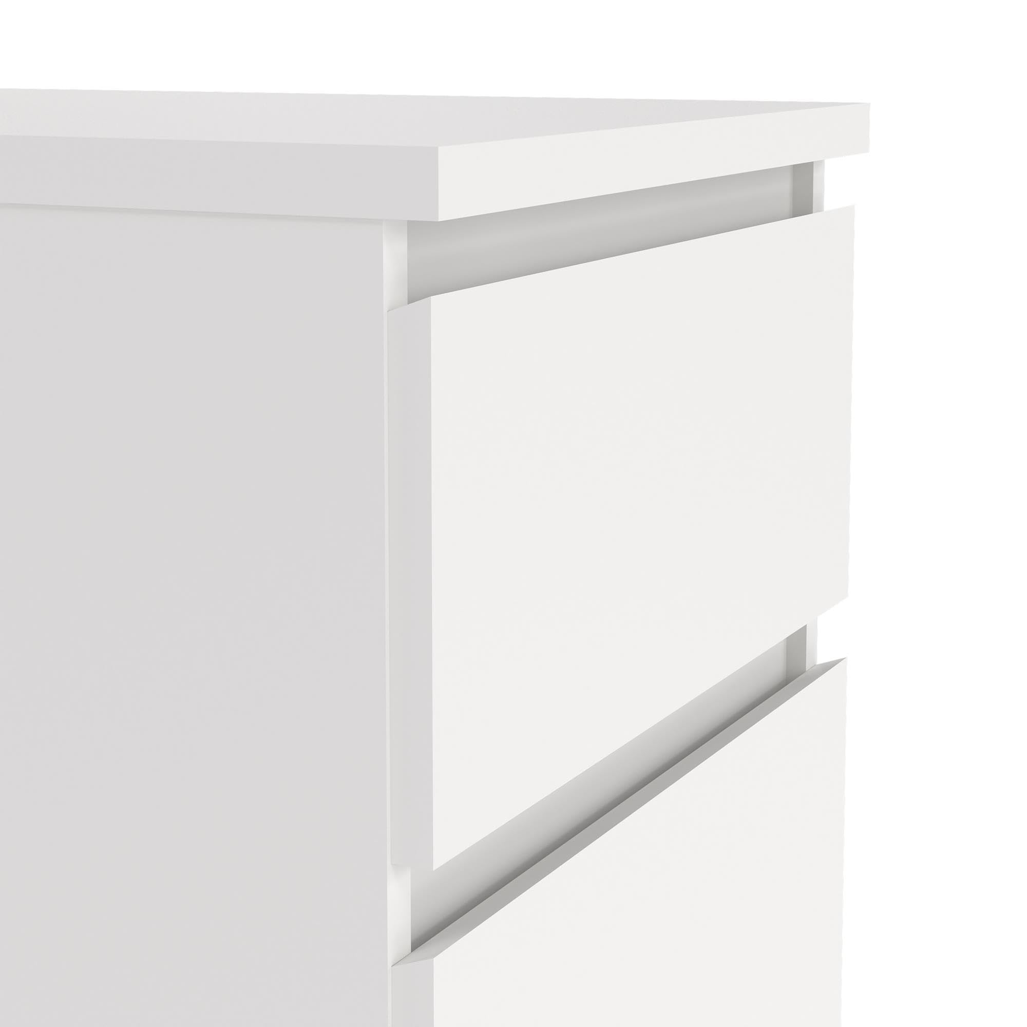 Cómoda, Cajonera Dormitorio SIL White con 5 Cajones,Color Blanco, 41 x 50 x 112 cm