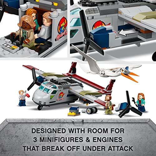 LEGO 76947 Jurassic World Quetzalcoatlus Plane Ambush Set, with Dinosaur Toy Figure and Airplane Model, Gifts for Boys & Girls, 2022 Movie Inspired