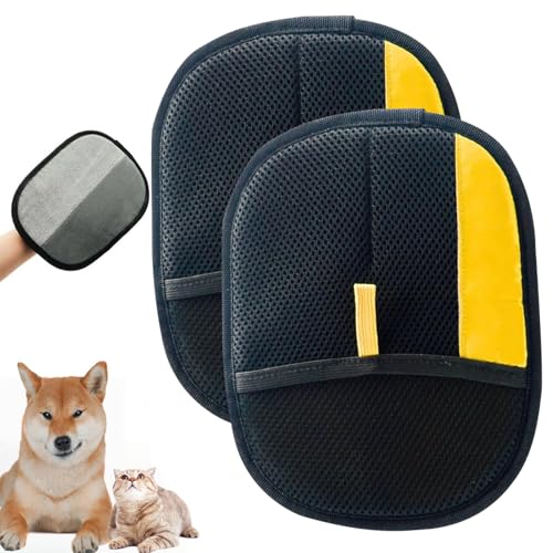 2PC Pet Hair Removal Glove,2025 New Reusable Pet Hair Removal Tool, Suitable for Bed Sheets, Sofas, Clothes, Carpets, Car Seats, and Static Gloves for Dogs and Cats