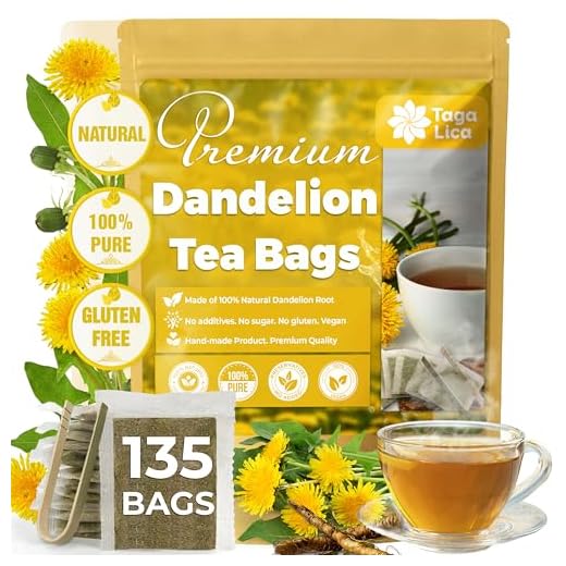 Premium 135 Dandelion Root Tea Bags, 100% Natural & Pure from Dandelion Root, Eco-Conscious Tea Bags, Dandelion Tea, Dandelion Root Herbal Tea. Dandelion Root Tea. No Sugar, No Caffeine, No Gluten, Vegan