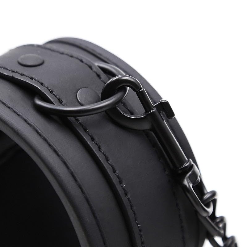BONDAGERIE® Manette All Black Morbide, con catenina, colore Nero