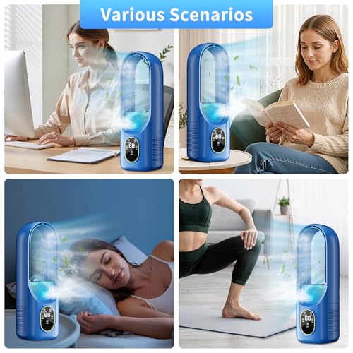 Mini Air Cooler - 3 in 1 Air Conditioner with Water Tank Touch Control - 3 Modes Portable Evaporative Air Cooler - AC Cooler Mist 6H Timer&6 Speeds - Quiet Small Swamp Cooler for R image 4