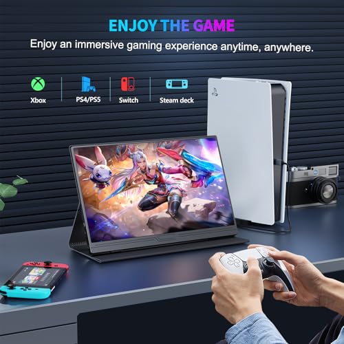 Image of COOLHOOD Portable Monitor, 15.6 inch 1080P FHD IPS Second External Monitor with USB-C Mini HDMI Port, Second Screen Compatible with PC, Laptop, MacBook, Gaming Device