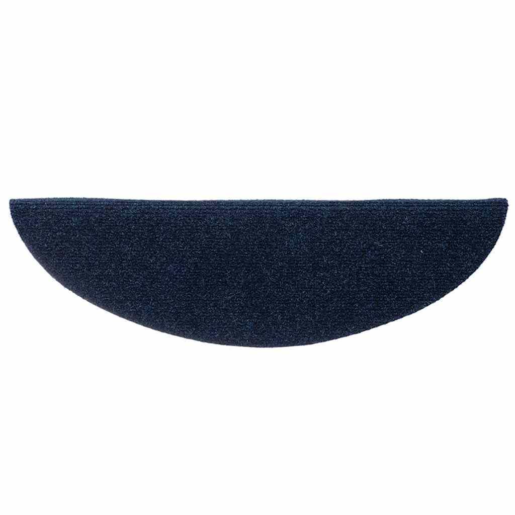 Samoprzylepne maty na schody, 15 szt., 56 x 17 x 3 cm, granatowe, półokrągłe, antypoślizgowe, z samoprzylepnymi kropkami, nakładki na schody do korytarza, przedpokoju, wejścia, klatki