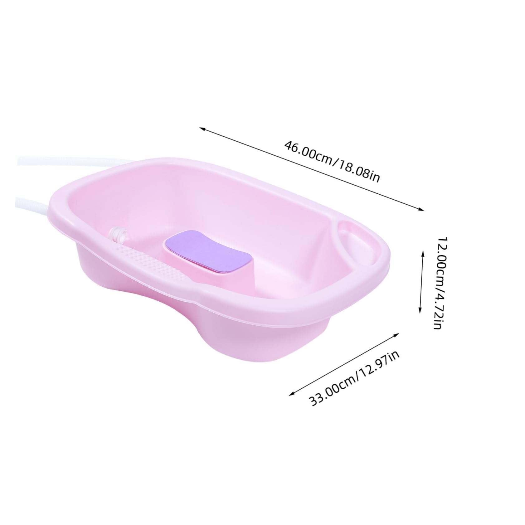 BESTYASH Bacinella Lavatesta Portatile in Pp per Pazienti Allettati e Donne Incinte, Comoda da Usare, Colore Rosa, per Casa e Assistenza a Letto