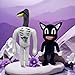 EICHIMEOW 2 PCS Siren Head Plush Toy Cartoon Black Cat Stuffed Soft Animal Cat Kids' Birthday Halloween Thanksgiving Christmas Toys Plush Toys(White)