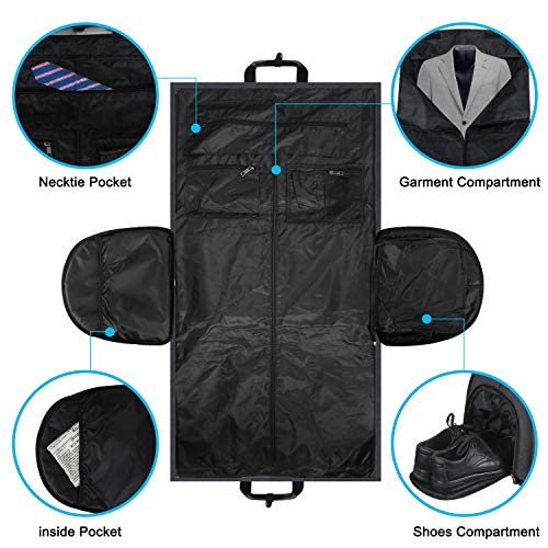 IVESIGN 2 in 1 Carry-on Travel Garment Bag Convertible Suit Duffle Bag with Shoulder Strap and Shoes Compartment Weekender Bag for Men Women