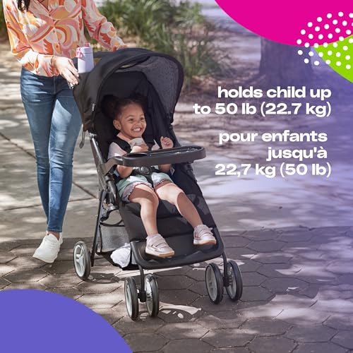 Cosco Kids™ Lift & Stroll™ Travel System – Lightweight Stroller & Infant Car Seat (Included), One-Hand Fold, QuickClick® Connection, Use from Birth - Noir Dot - Image 6