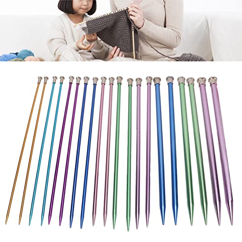 10 Pairs Aluminum Knitting Needles Set, Single Point, Multicolor, 3mm-10mm Sizes, 10 Inch Length by Hztyyier - Used condition - Image 3