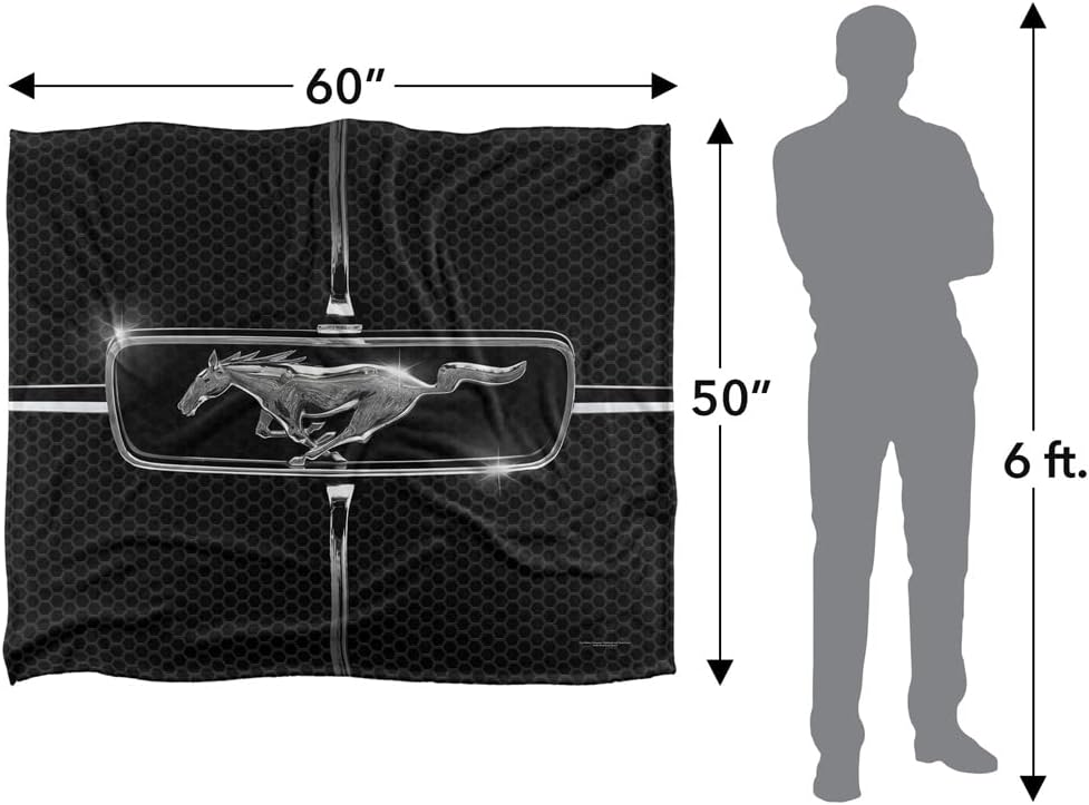 Ford Blanket, 50"x60" 1965 Mustang Grill Silky Touch Super Soft Throw Blanket
