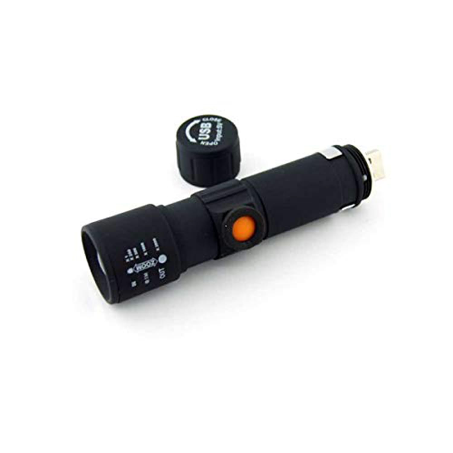 hanumex HANUMEX® Pocket LED USB Handheld Flashlight Torch Black Color Pack of 1-picture-43