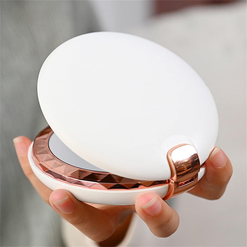 Portable Mini Makeup LED Magnifying Round Sided Power Bank Rotating image 3