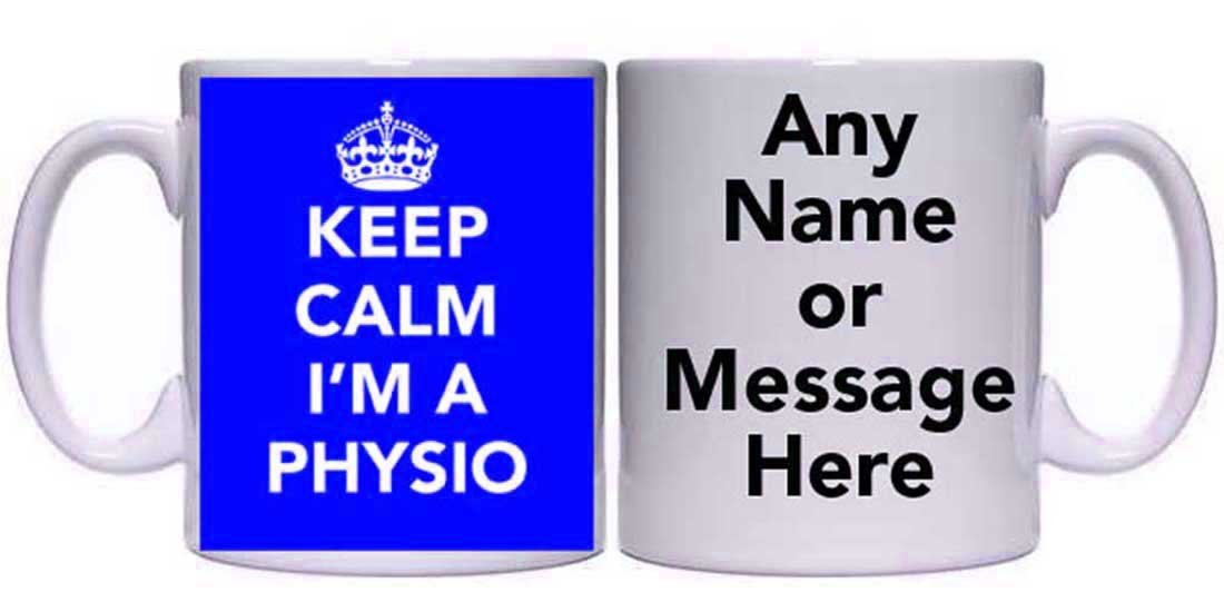 Maccna-Arts Keep Calm I'm A Physio Personalised Mug (M3) 11oz & 15oz Mugs All Trades (11oz, Blue)