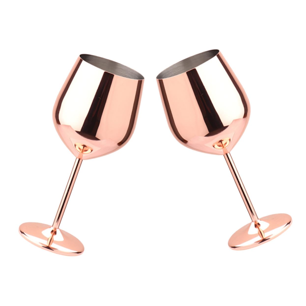 SOLUSTRE 2pcs Stainless Steel Shatterproof Goblet Unbreakable Wine Cups for Drinks Parties and Outdoor Use Stainless Steel Design Finish